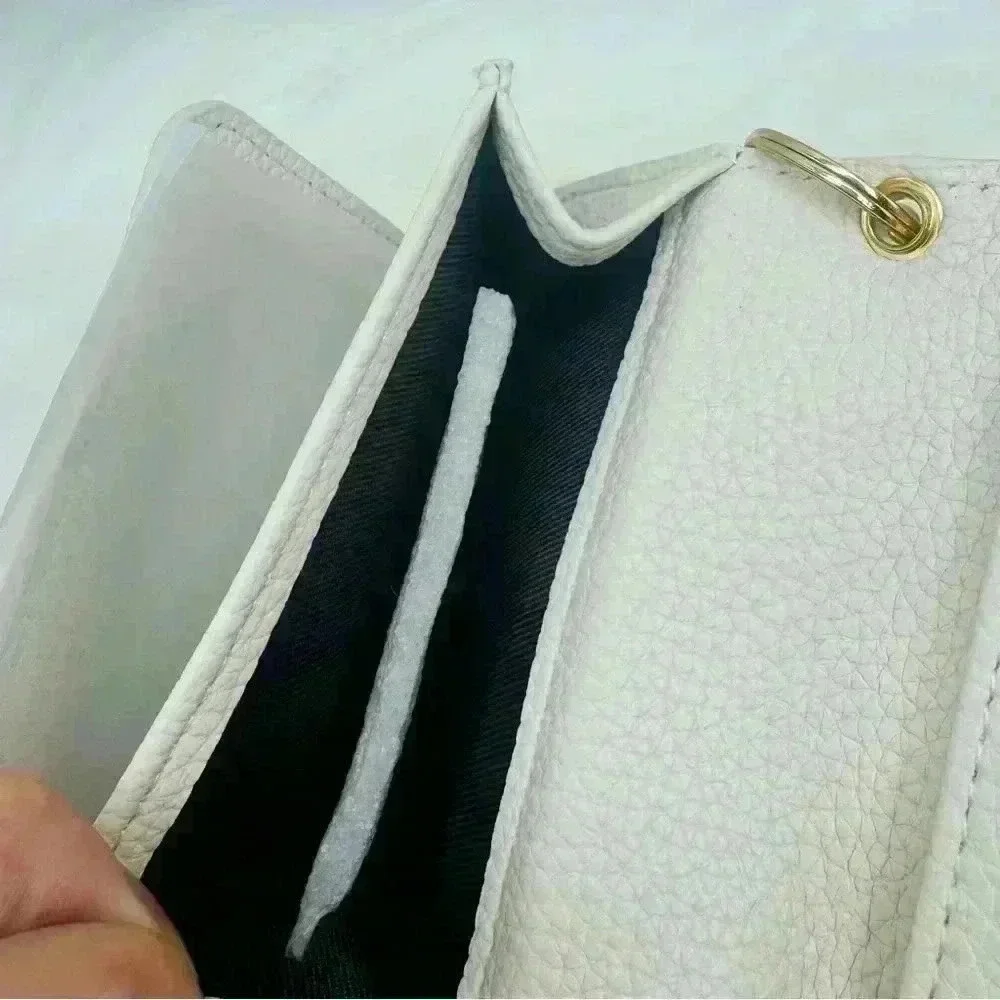 Elsa White Wallet w/ Faux Pearl Keychain Strap